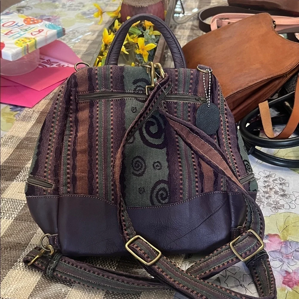 Purple and tapestry mini Backpack amexdoors.ca display picture 3